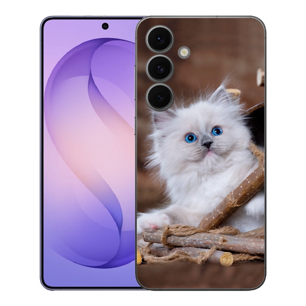 Gélový kryt mmCase na Samsung Galaxy S26 FE - biele mačiatko