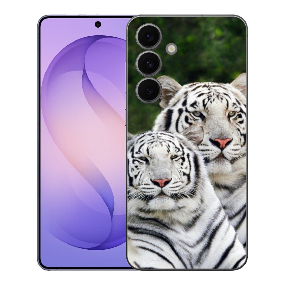 Gélový kryt mmCase na Samsung Galaxy S26 FE - bieli tigre