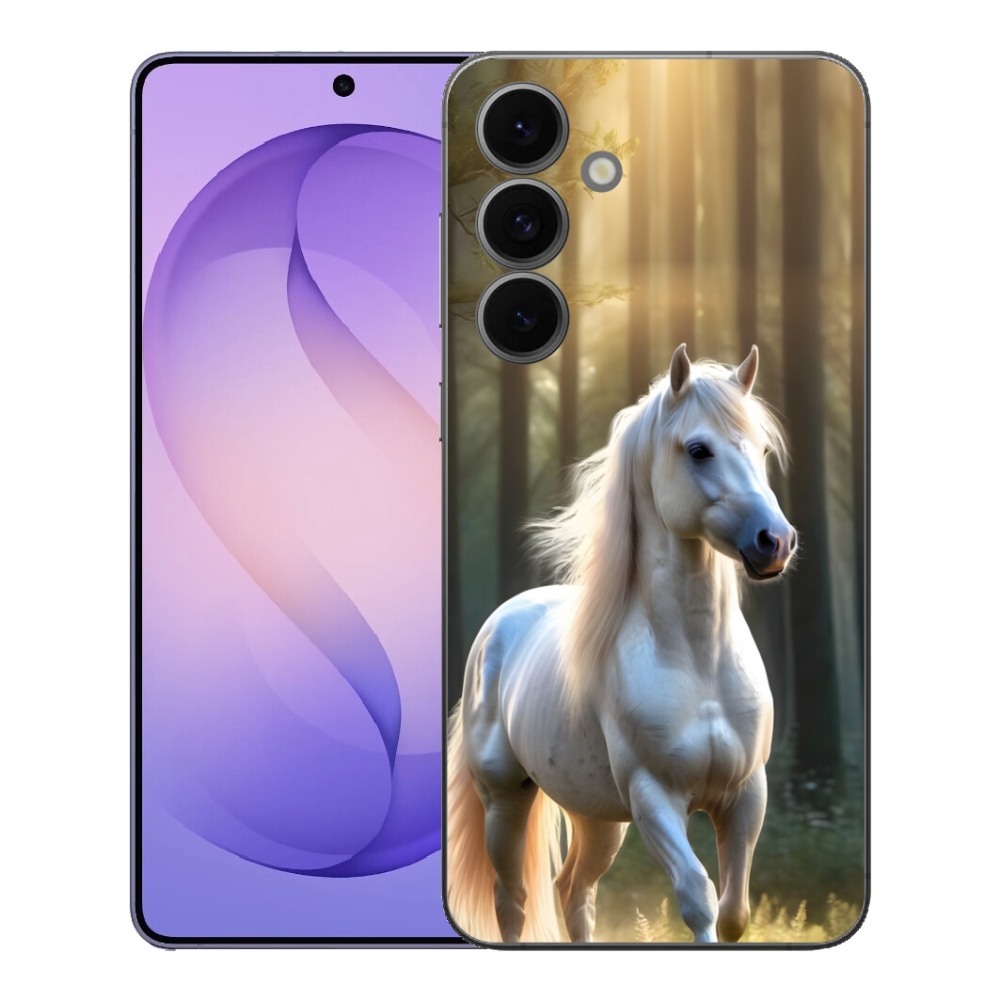 Gélový kryt mmCase na Samsung Galaxy S26 FE - biely kôň 3