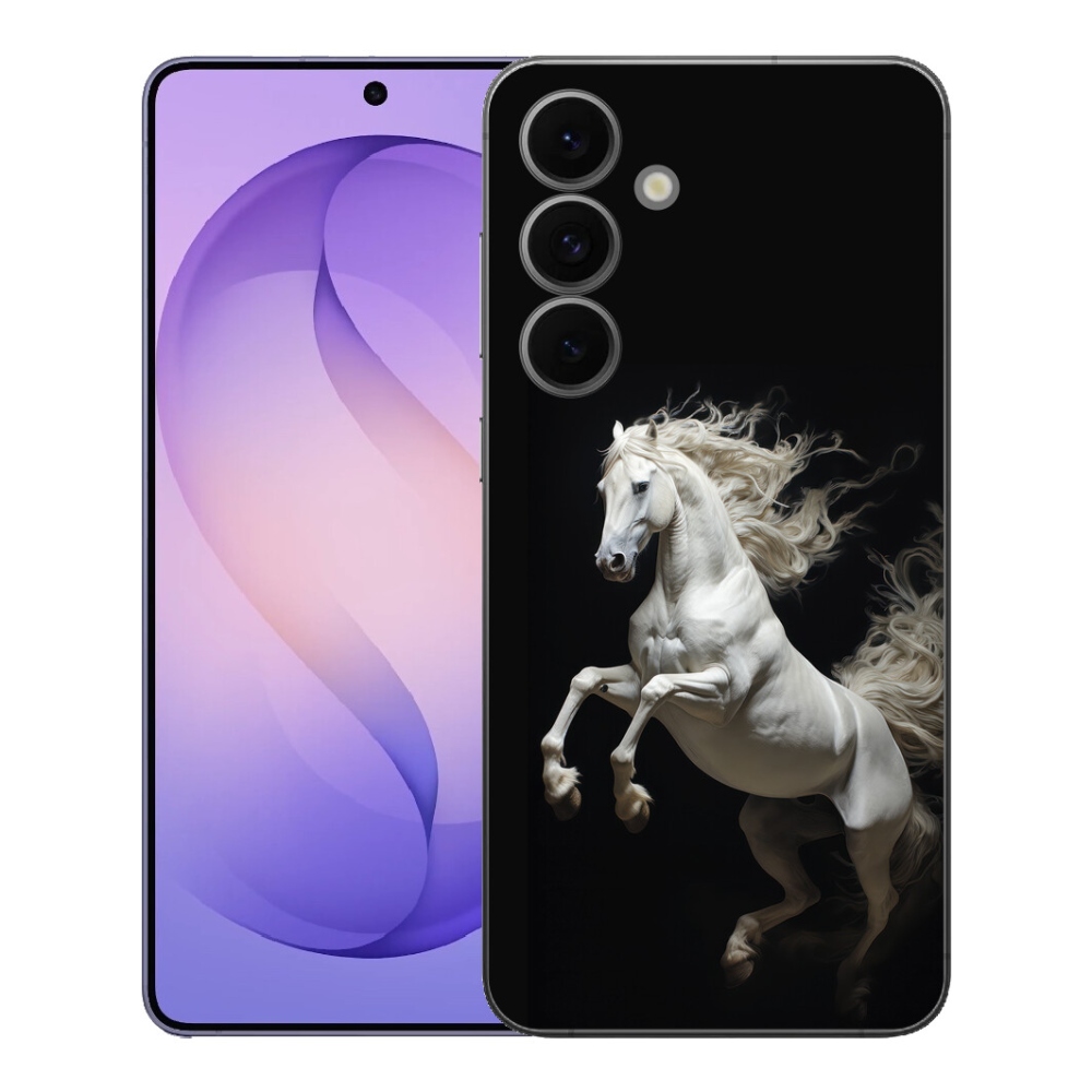 Gélový kryt mmCase na Samsung Galaxy S26 FE - biely kôň 4