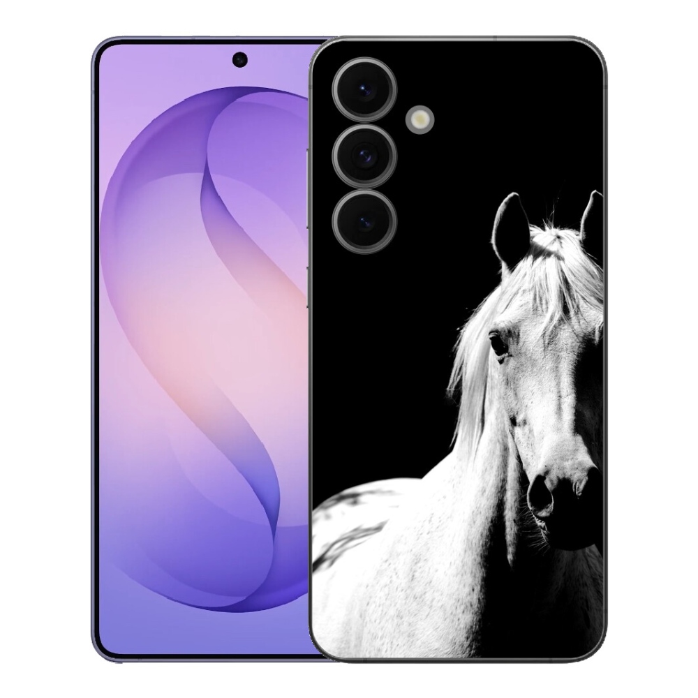 Gélový kryt mmCase na Samsung Galaxy S26 FE - biely kôň 5