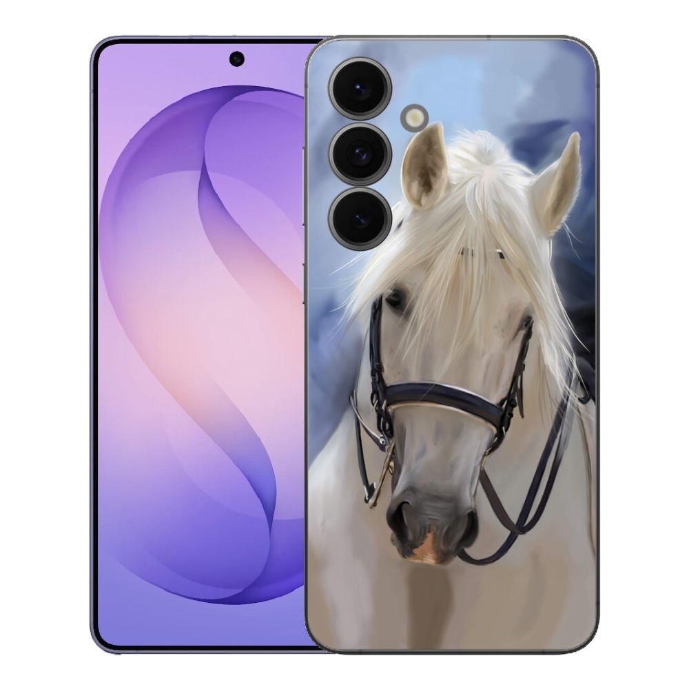 Gélový kryt mmCase na Samsung Galaxy S26 FE - biely kôň