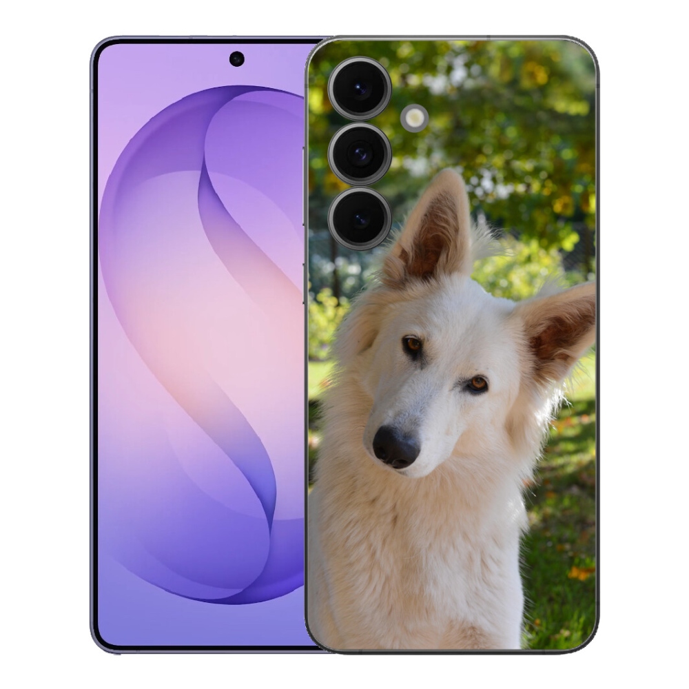 Gélový kryt mmCase na Samsung Galaxy S26 FE - biely švajčiarsky ovčiak 1
