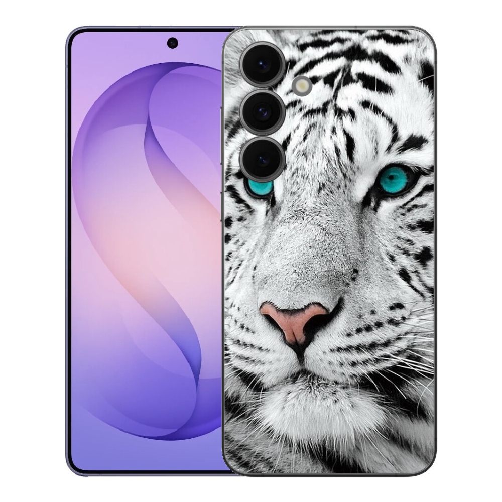 Gélový kryt mmCase na Samsung Galaxy S26 FE - biely tiger