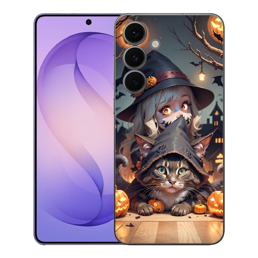 Gélový kryt mmCase na Samsung Galaxy S26 FE - čarodejnica s mačkou