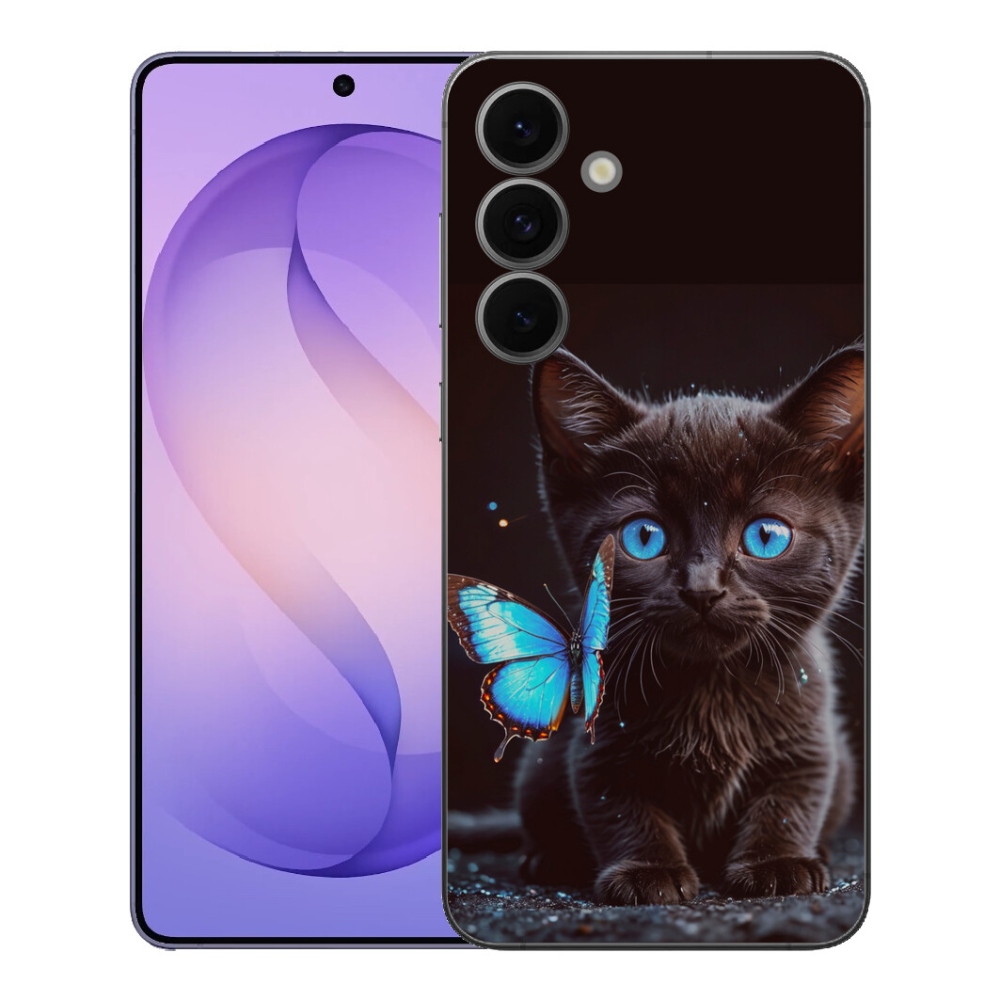 Gélový kryt mmCase na Samsung Galaxy S26 FE - čierne mačiatko 3