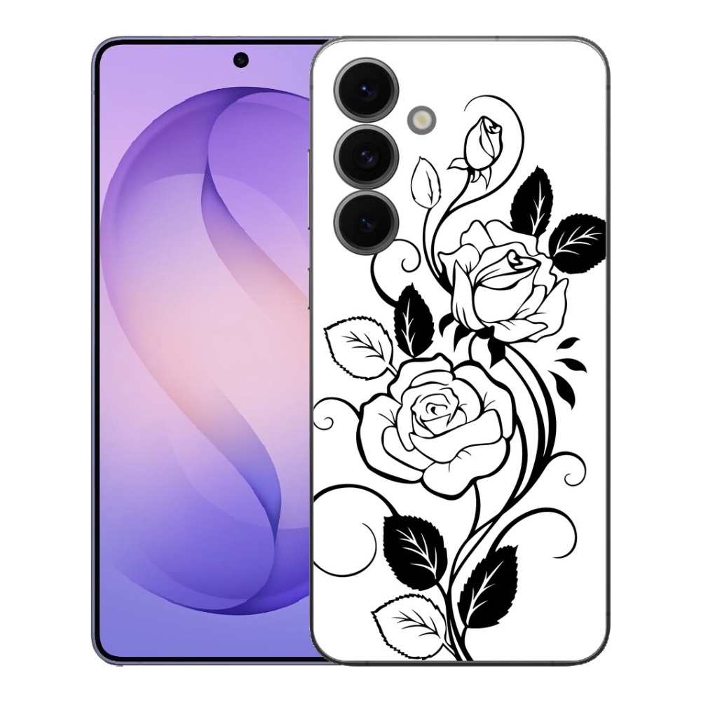 Gélový kryt mmCase na Samsung Galaxy S26 FE - čiernobiela ruža