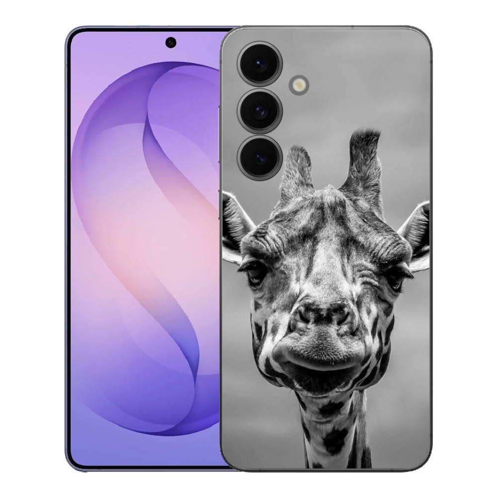 Gélový kryt mmCase na Samsung Galaxy S26 FE - čiernobiela žirafa