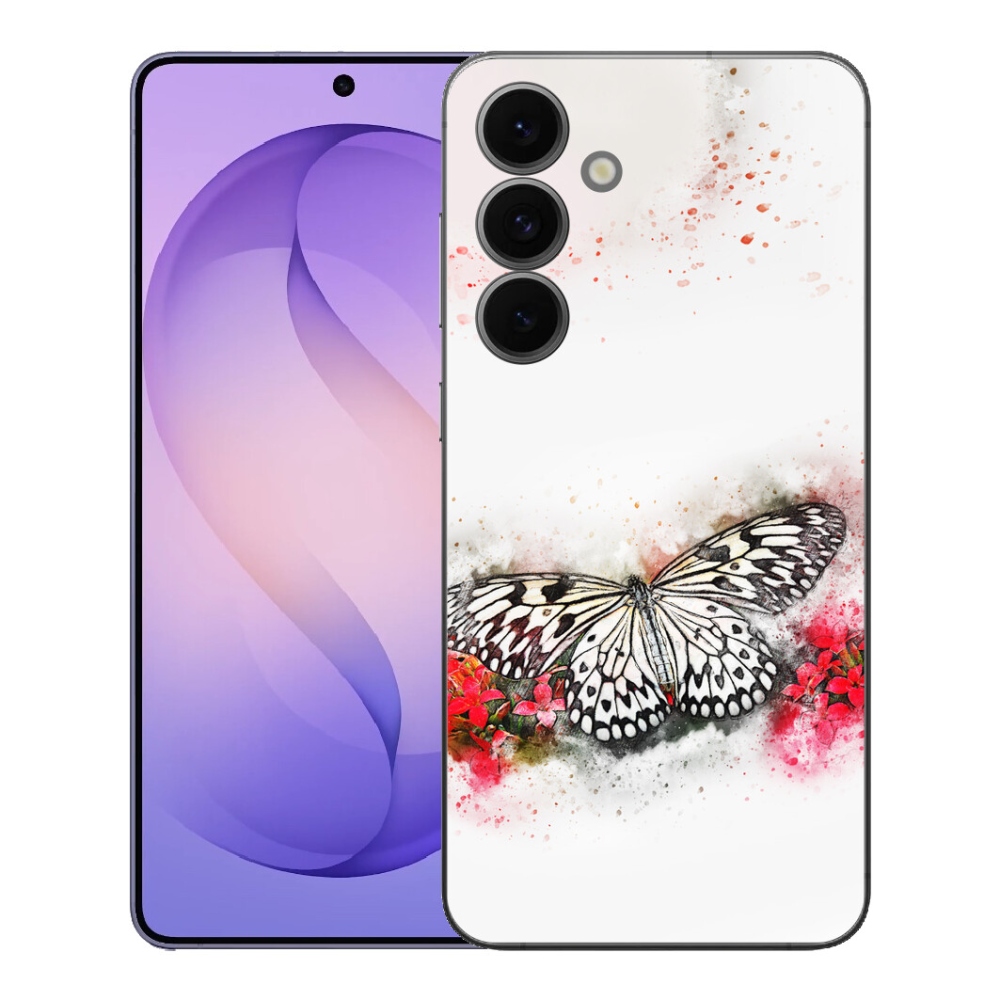 Gélový kryt mmCase na Samsung Galaxy S26 FE - čiernobiely motýľ