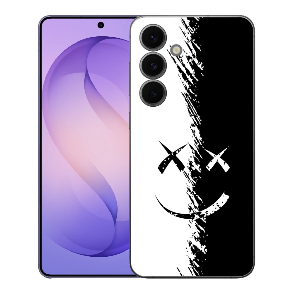 Gélový kryt mmCase na Samsung Galaxy S26 FE - čiernobiely smajlík