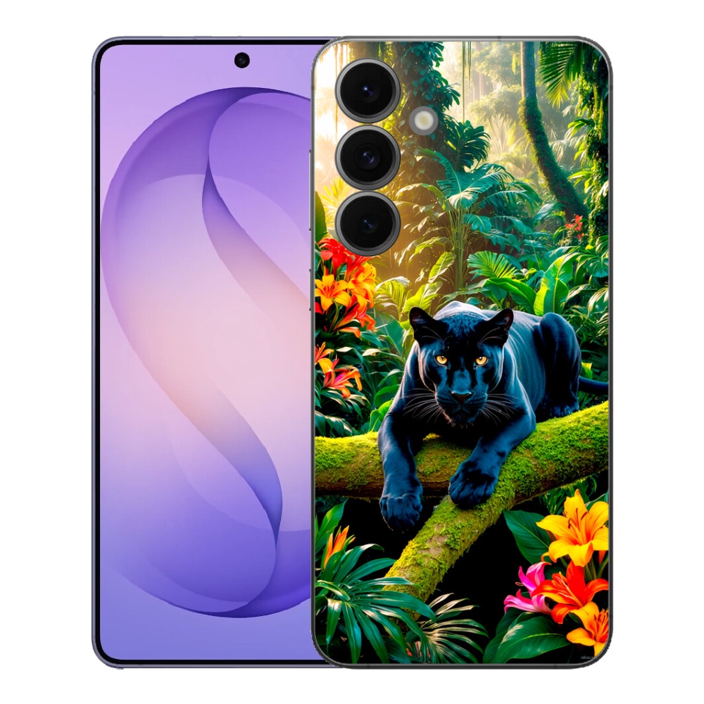 Gélový kryt mmCase na Samsung Galaxy S26 FE - čierny panter v džungli