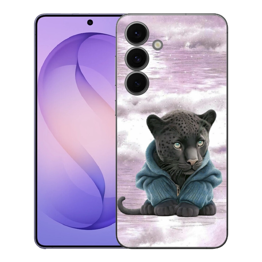 Gélový kryt mmCase na Samsung Galaxy S26 FE - čierny panter vo svetri