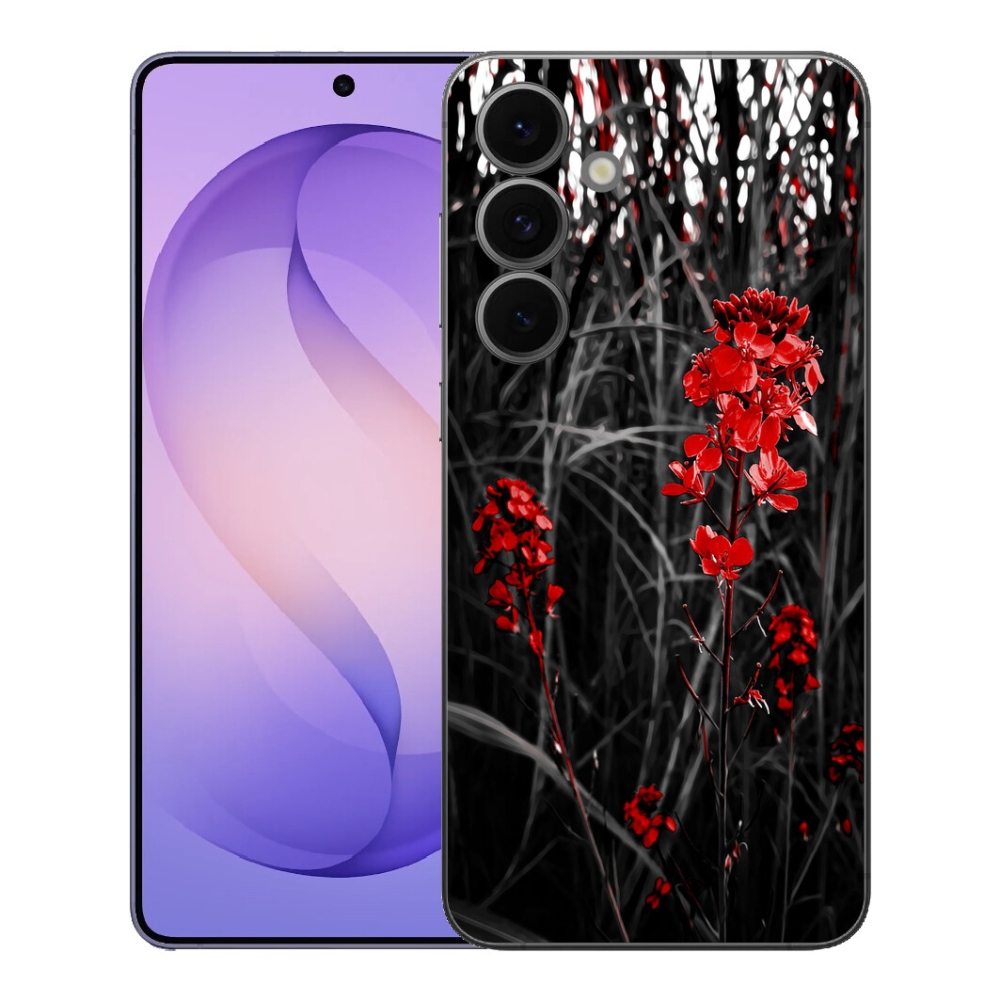 Gélový kryt mmCase na Samsung Galaxy S26 FE - červená rastlina