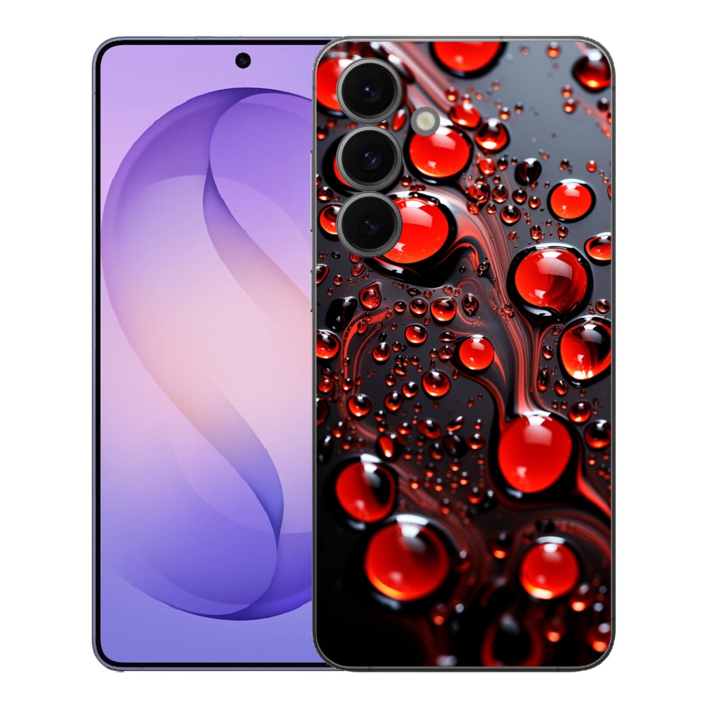 Gélový kryt mmCase na Samsung Galaxy S26 FE - červené kvapky 2