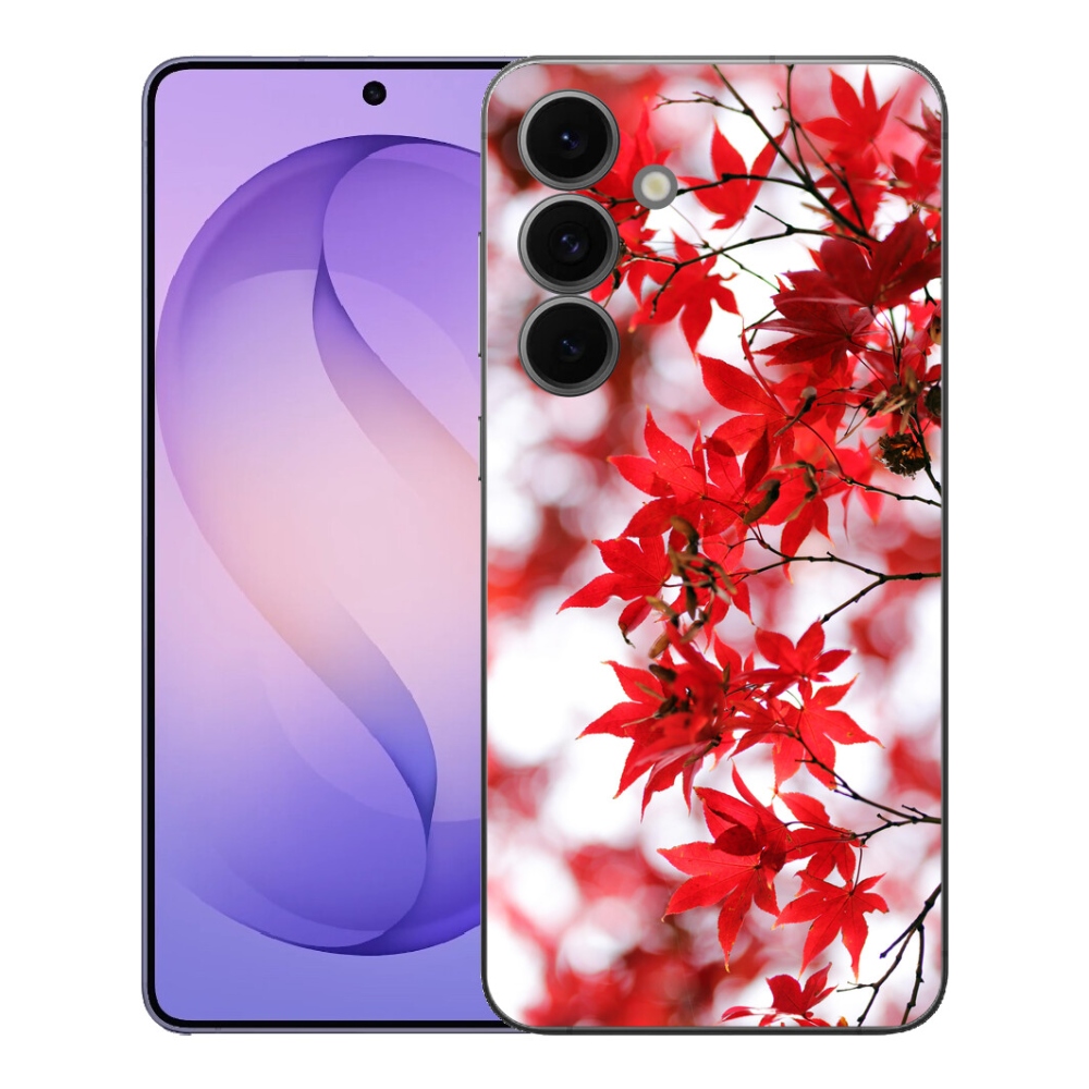Gélový kryt mmCase na Samsung Galaxy S26 FE - červené listy
