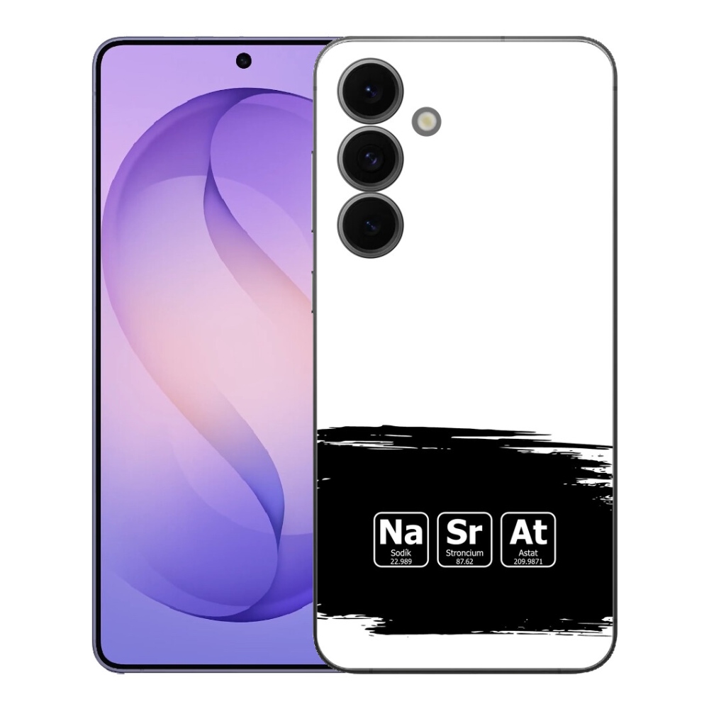 Gélový kryt mmCase na Samsung Galaxy S26 FE - chemické prvky čiernobiele pozadie