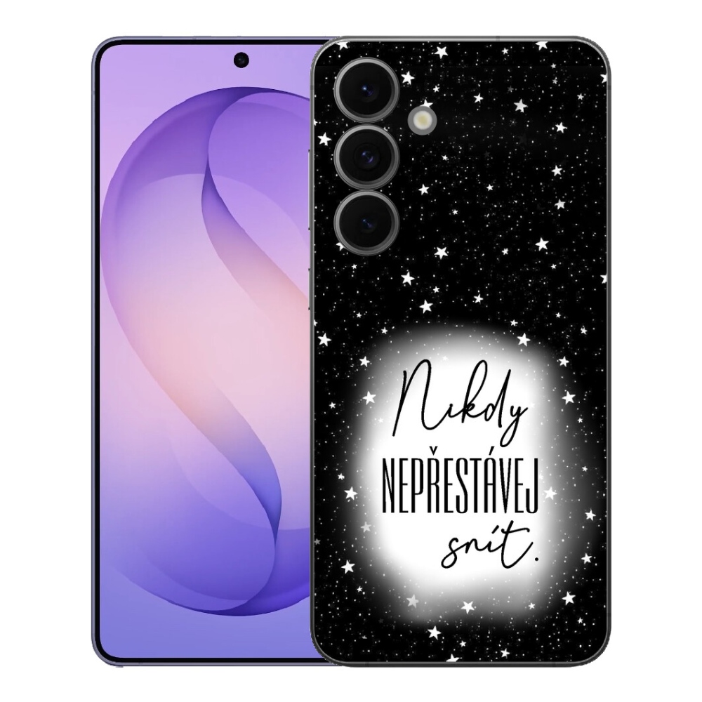 Gélový kryt mmCase na Samsung Galaxy S26 FE - citát 1 bieločierne pozadie