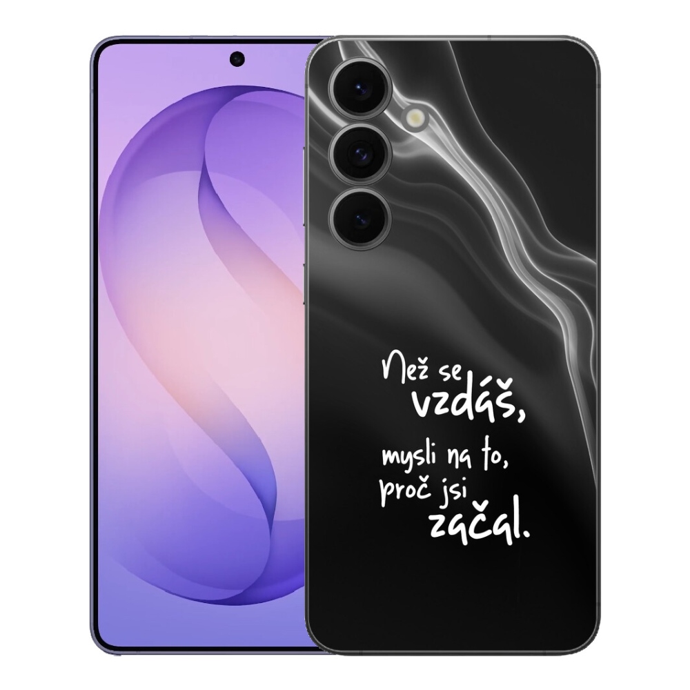 Gélový kryt mmCase na Samsung Galaxy S26 FE - citát 2 čierne pozadie
