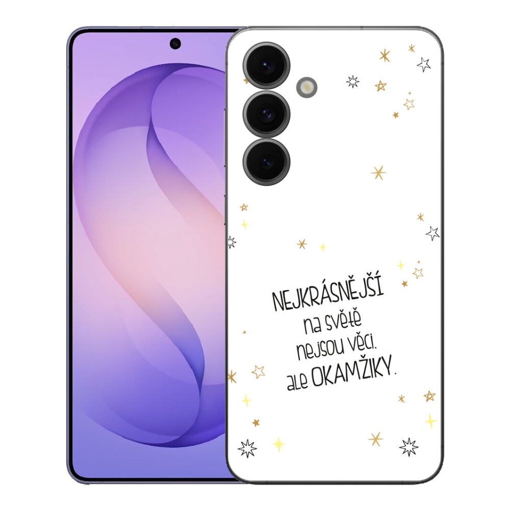 Gélový kryt mmCase na Samsung Galaxy S26 FE - citát 4 biele pozadie