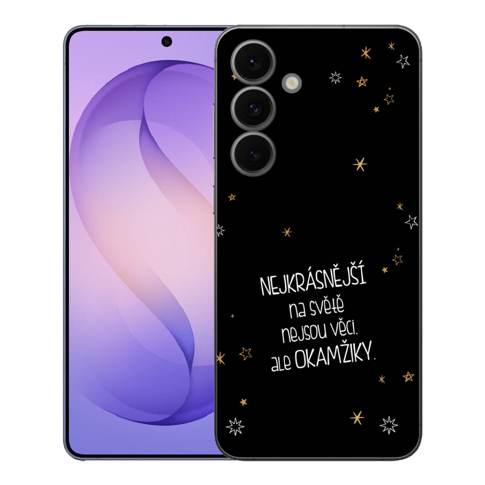 Gélový kryt mmCase na Samsung Galaxy S26 FE - citát 4 čierne pozadie