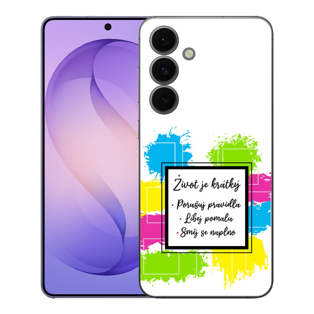 Gélový kryt mmCase na Samsung Galaxy S26 FE - citát 5 biele pozadie