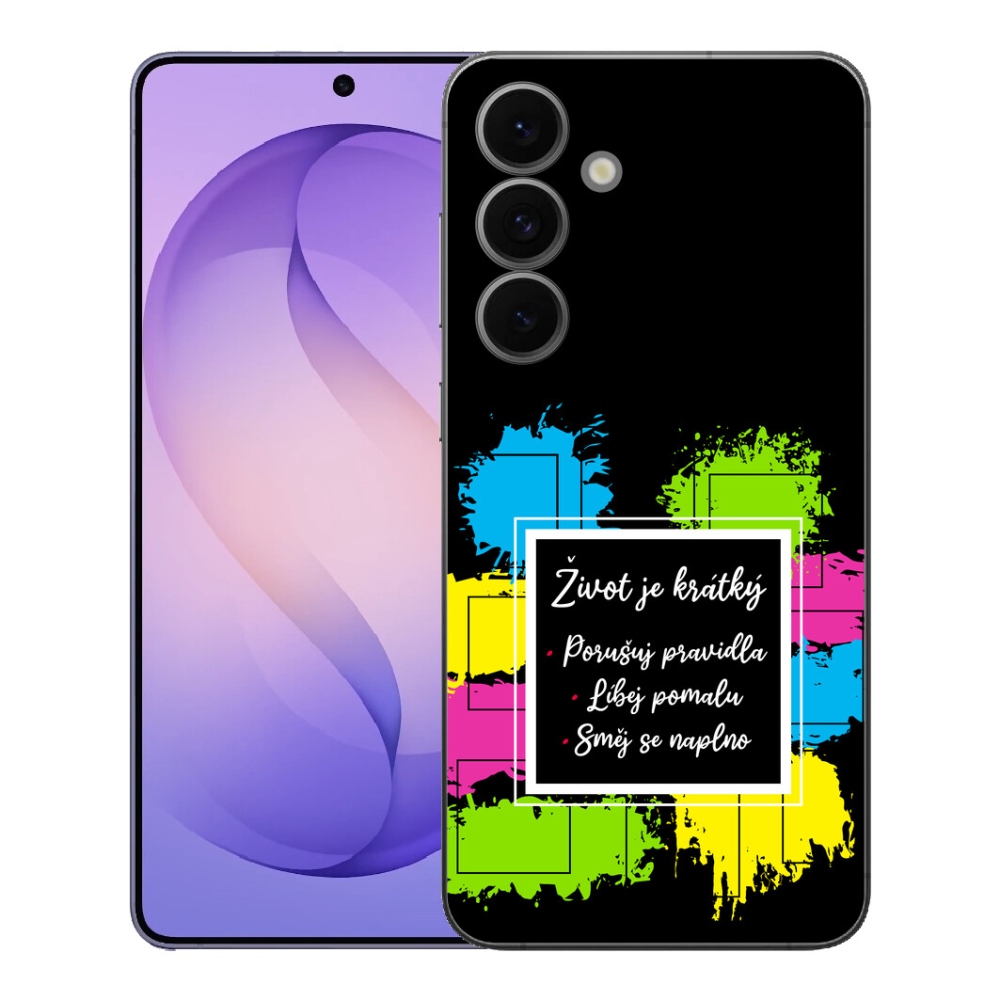 Gélový kryt mmCase na Samsung Galaxy S26 FE - citát 5 čierne pozadie