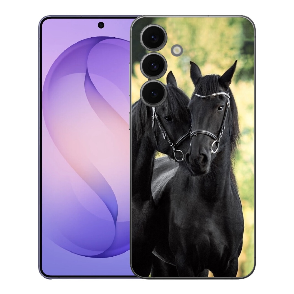 Gélový kryt mmCase na Samsung Galaxy S26 FE - dva čierne kone