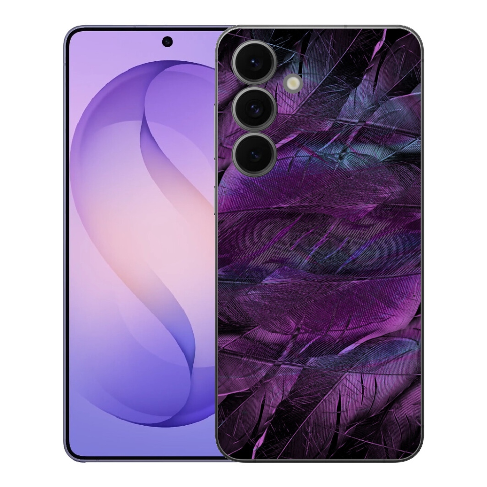 Gélový kryt mmCase na Samsung Galaxy S26 FE - fialové pierka