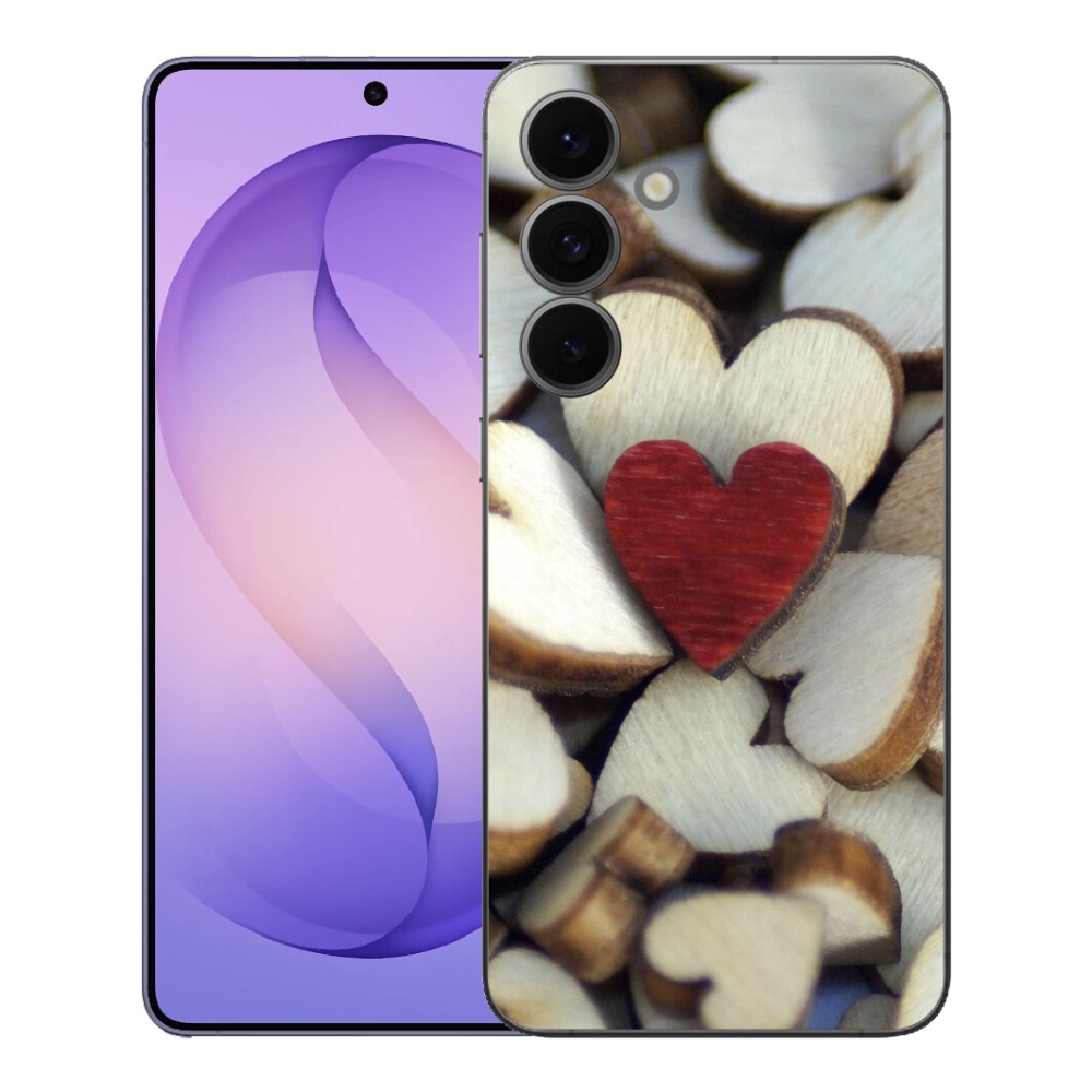 Gélový kryt mmCase na Samsung Galaxy S26 FE - gravírované červené srdce