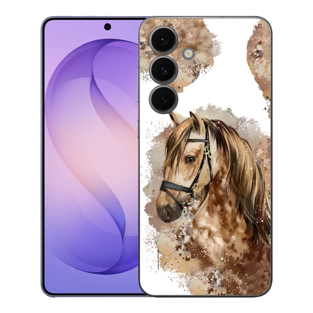 Gélový kryt mmCase na Samsung Galaxy S26 FE - hnedý kreslený kôň