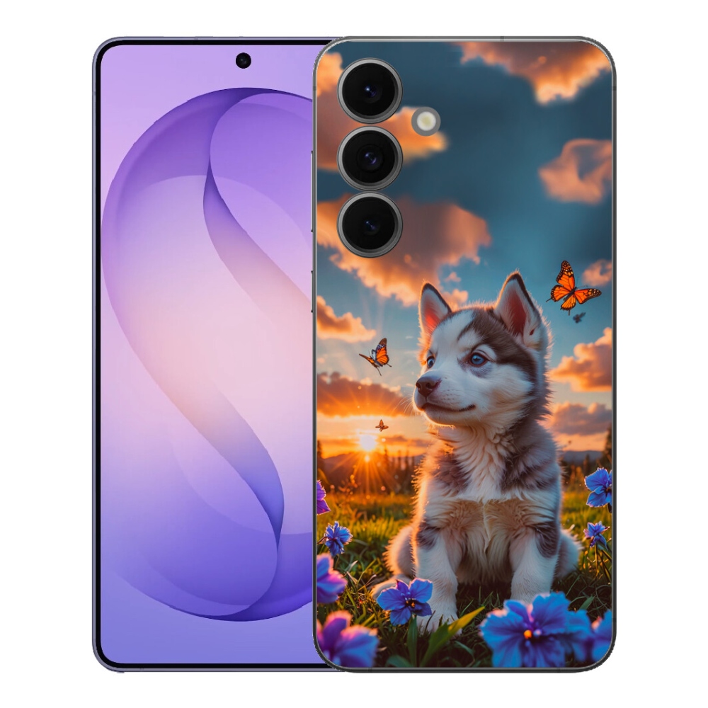 Gélový kryt mmCase na Samsung Galaxy S26 FE - husky pri západe slnka
