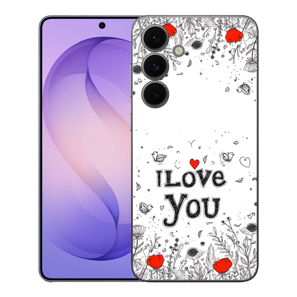 Gélový kryt mmCase na Samsung Galaxy S26 FE - I love you biele pozadie