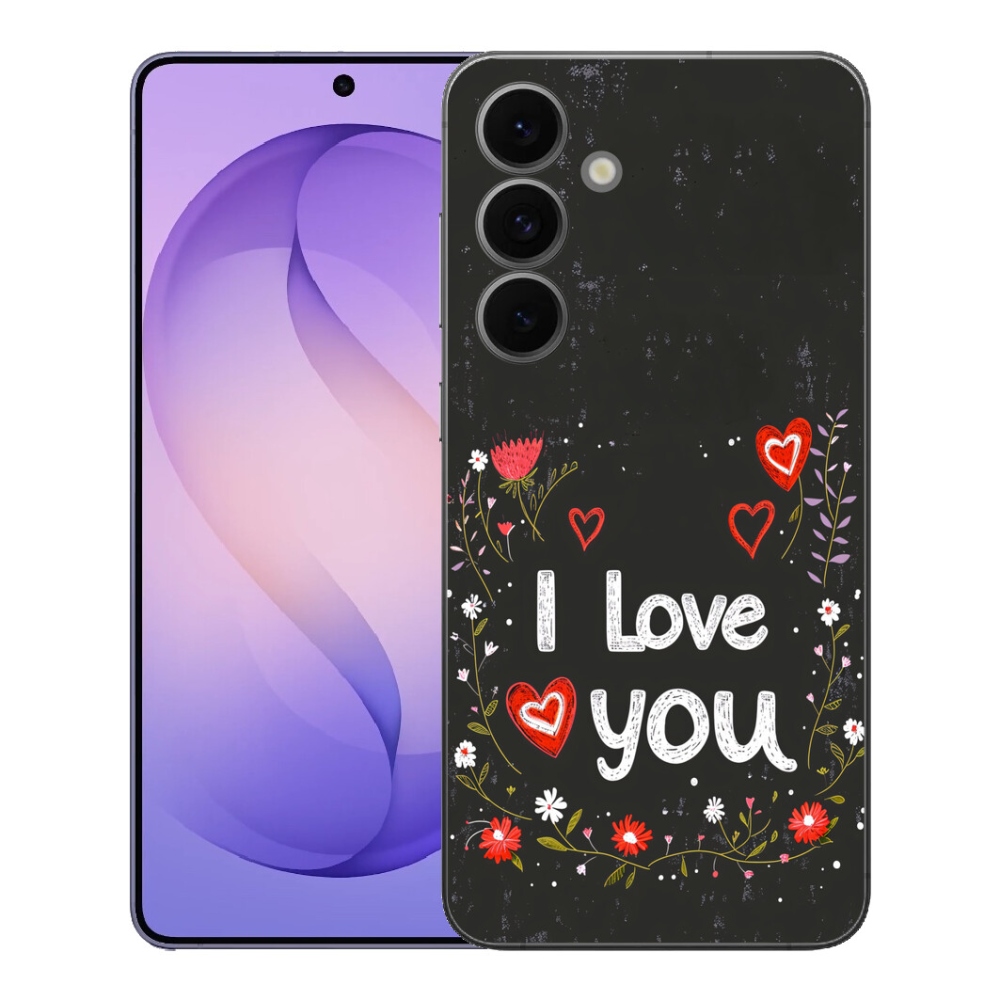 Gélový kryt mmCase na Samsung Galaxy S26 FE - I love you čierne pozadie