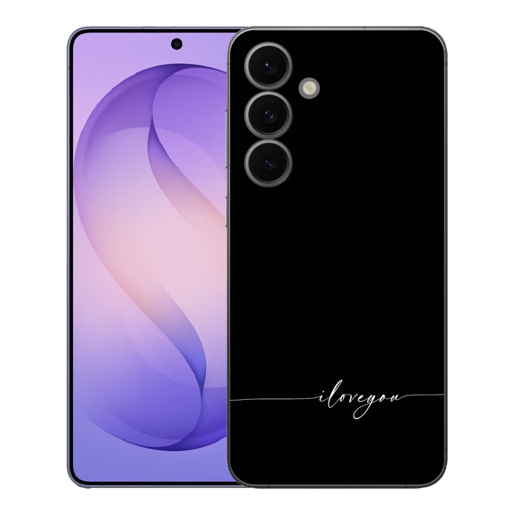 Gélový kryt mmCase na Samsung Galaxy S26 FE - I love you čierne pozadie