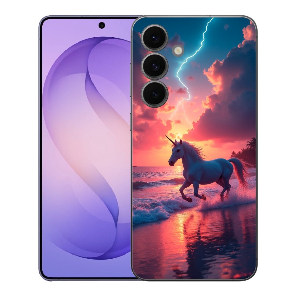 Gélový kryt mmCase na Samsung Galaxy S26 FE - jednorožec na pláži