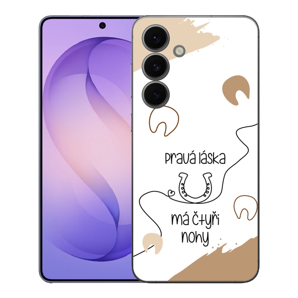Gélový kryt mmCase na Samsung Galaxy S26 FE - konský motív biele pozadie