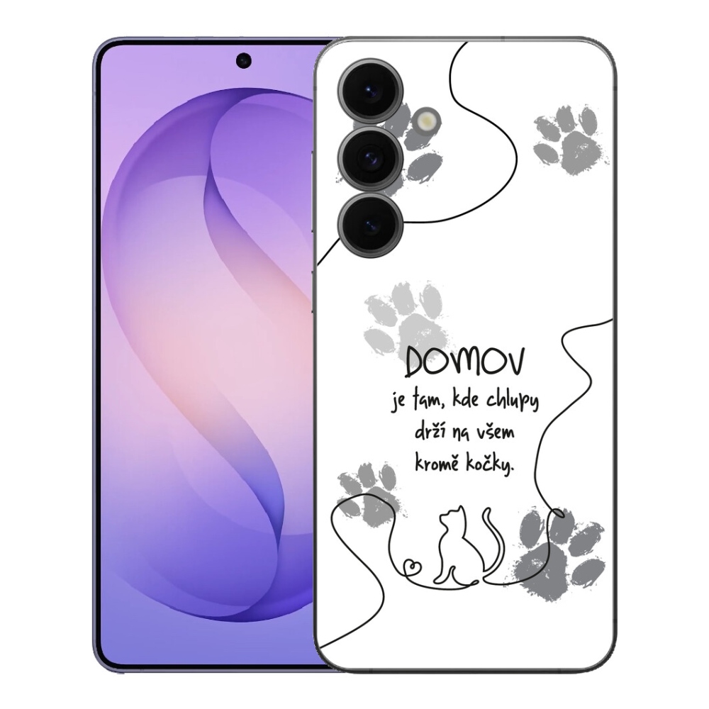 Gélový kryt mmCase na Samsung Galaxy S26 FE - mačacie motív biele pozadie