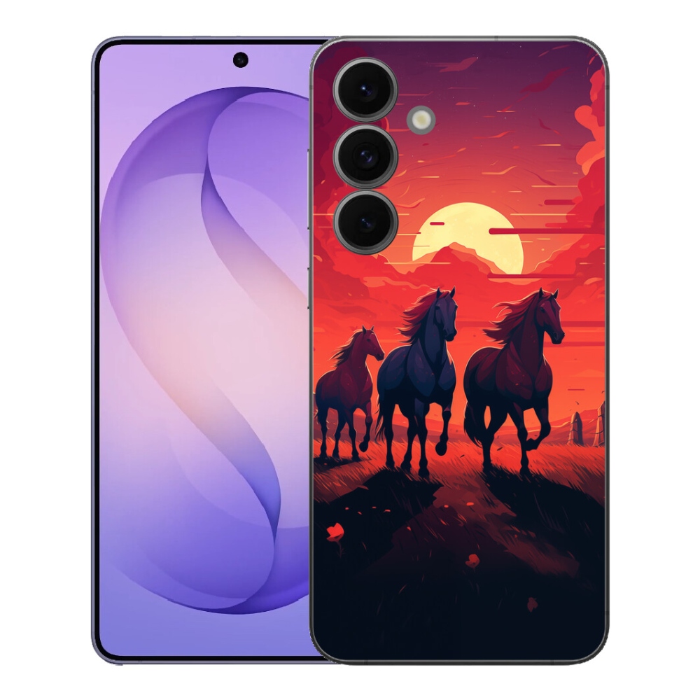 Gélový kryt mmCase na Samsung Galaxy S26 FE - kone a západ slnka