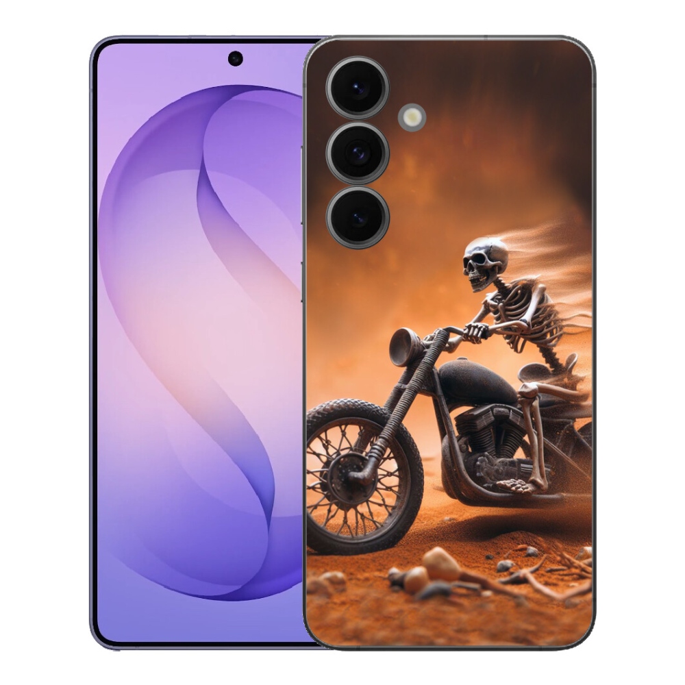 Gélový kryt mmCase na Samsung Galaxy S26 FE - kostra na motorke