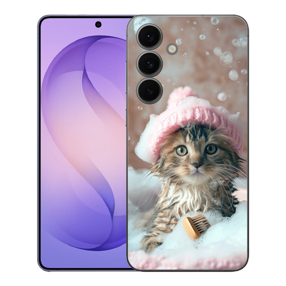 Gélový kryt mmCase na Samsung Galaxy S26 FE - mačiatko a kúpeľ