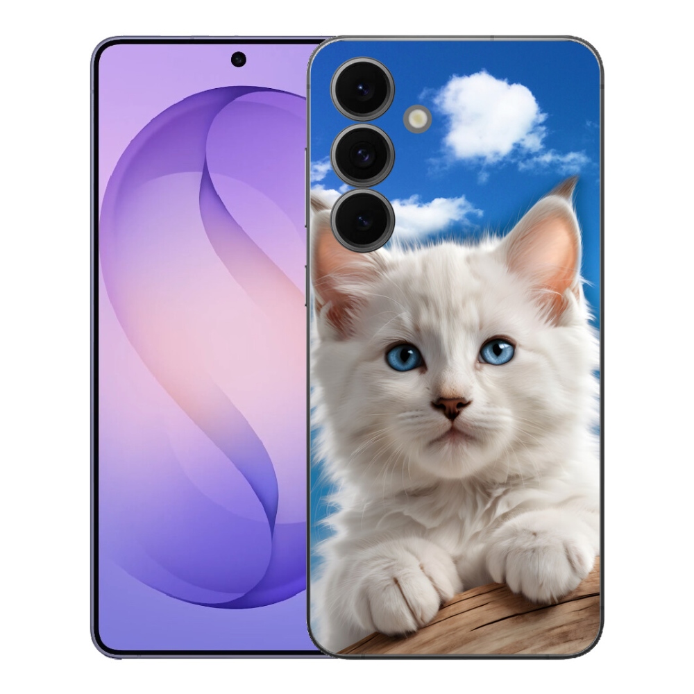 Gélový kryt mmCase na Samsung Galaxy S26 FE - mačiatko a oblaky