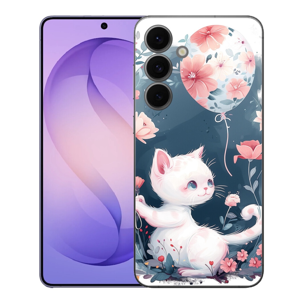Gélový kryt mmCase na Samsung Galaxy S26 FE - mačiatko s balónikom
