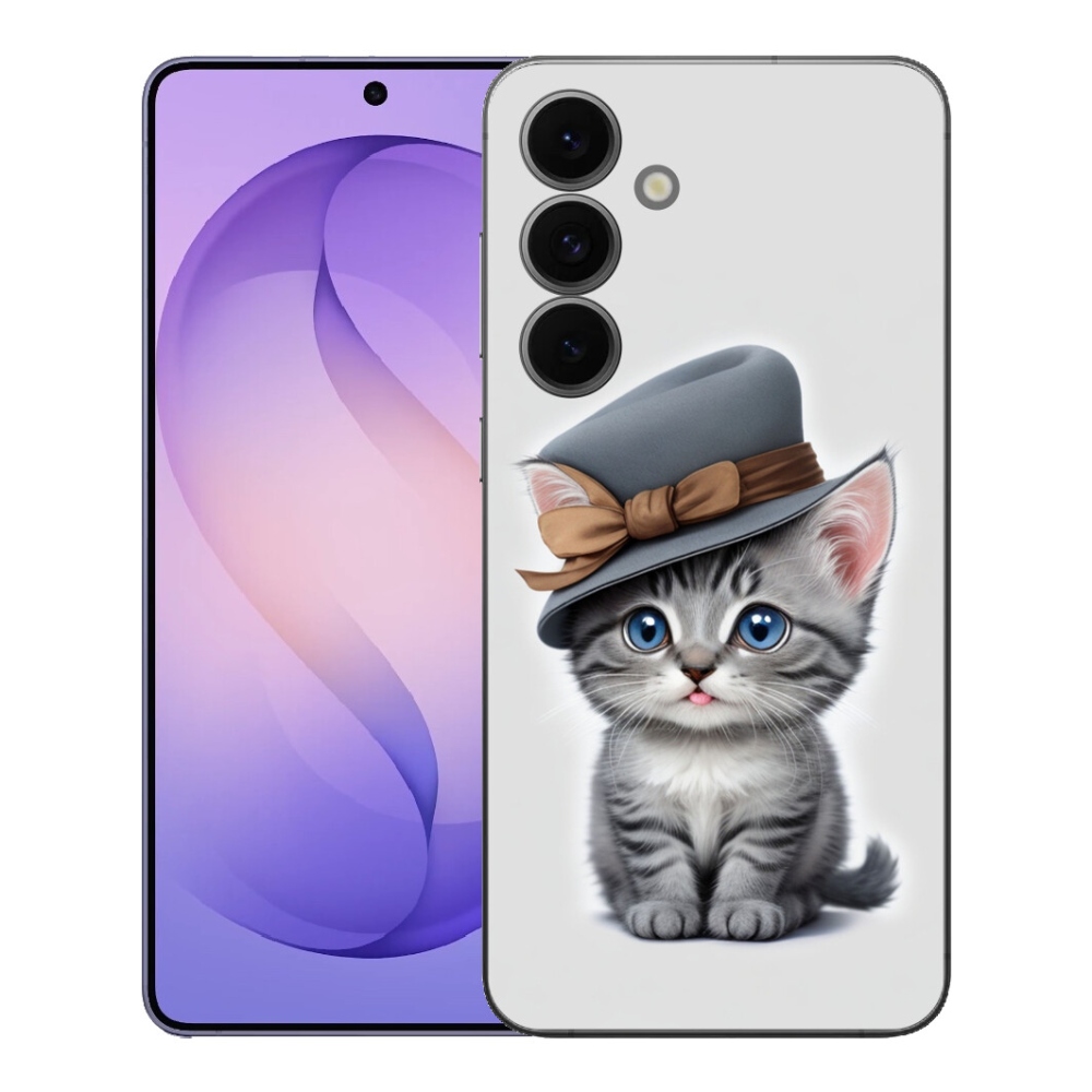 Gélový kryt mmCase na Samsung Galaxy S26 FE - mačiatko s klobúkom