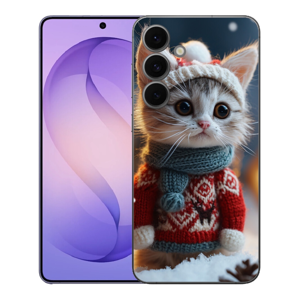 Gélový kryt mmCase na Samsung Galaxy S26 FE - mačiatko vo svetri