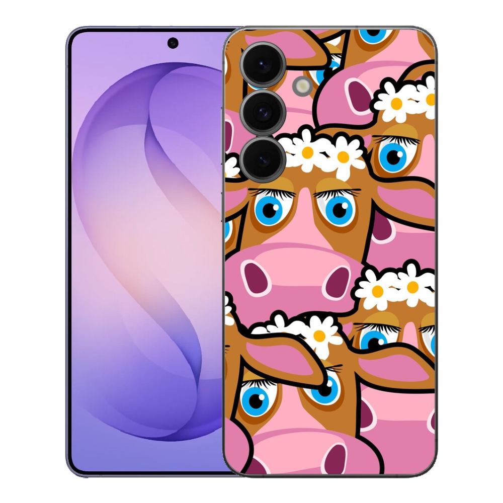 Gélový kryt mmCase na Samsung Galaxy S26 FE - kreslené kravičky
