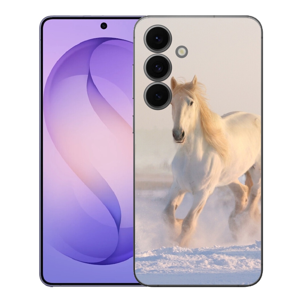 Gélový kryt mmCase na Samsung Galaxy S26 FE - kôň v snehu