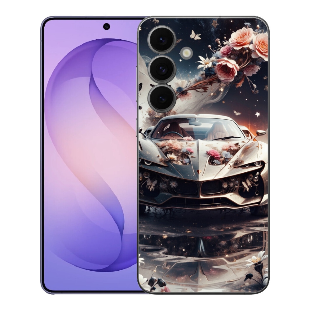 Gélový kryt mmCase na Samsung Galaxy S26 FE - kvetinové športové vozidlo
