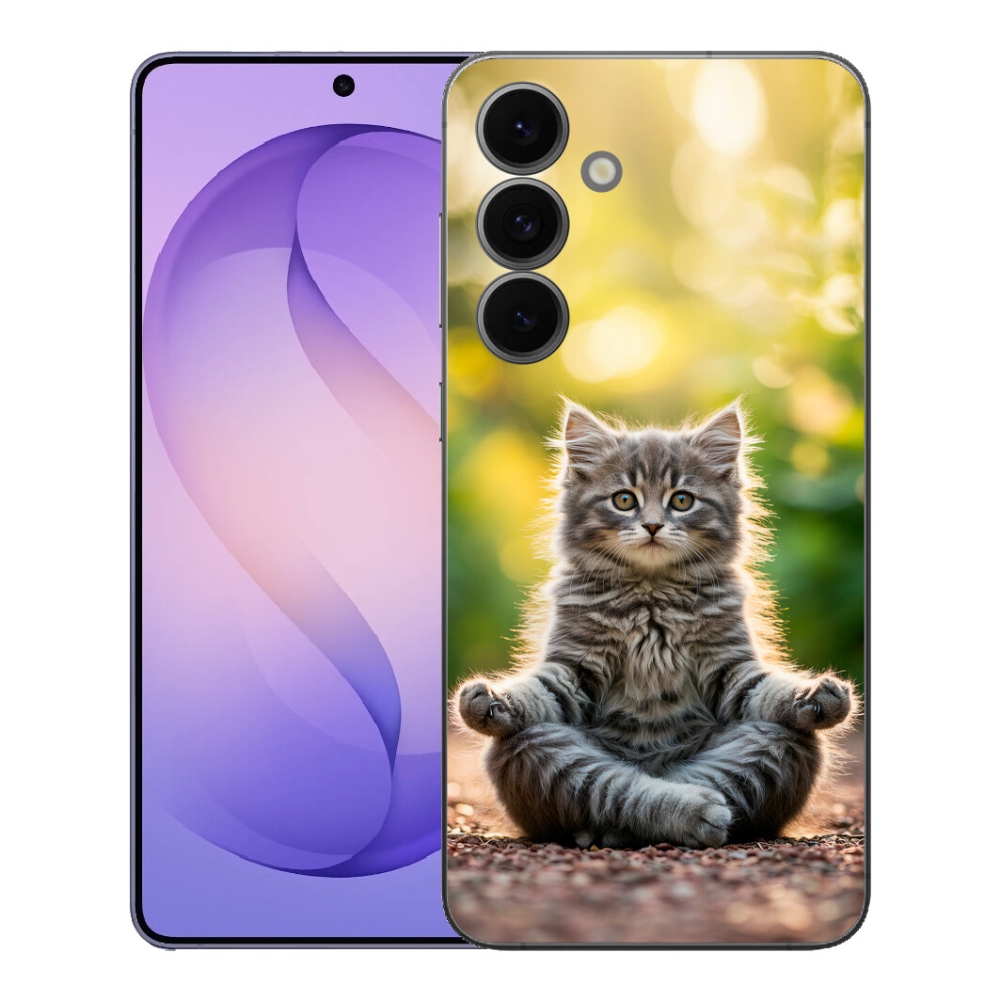 Gélový kryt mmCase na Samsung Galaxy S26 FE - meditujúce mačiatko