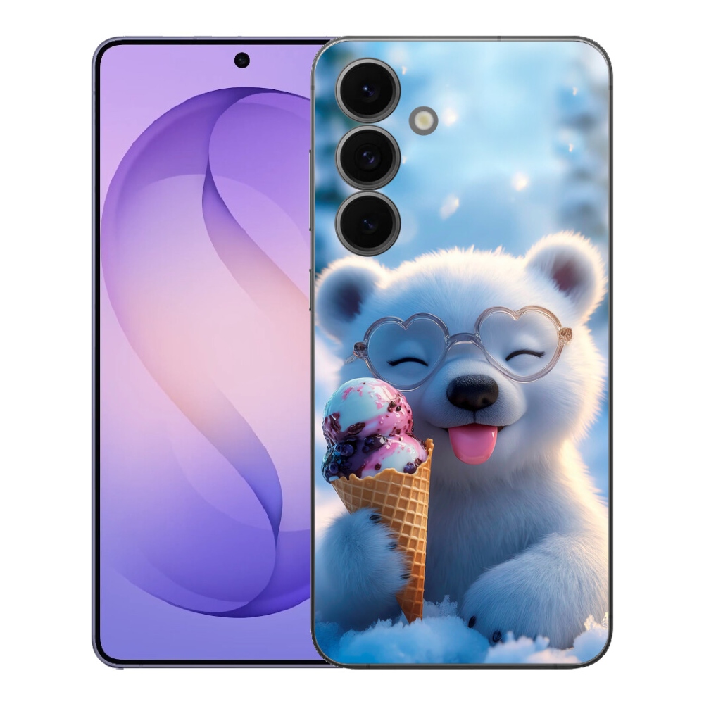 Gélový kryt mmCase na Samsung Galaxy S26 FE - medvedík so zmrzlinou