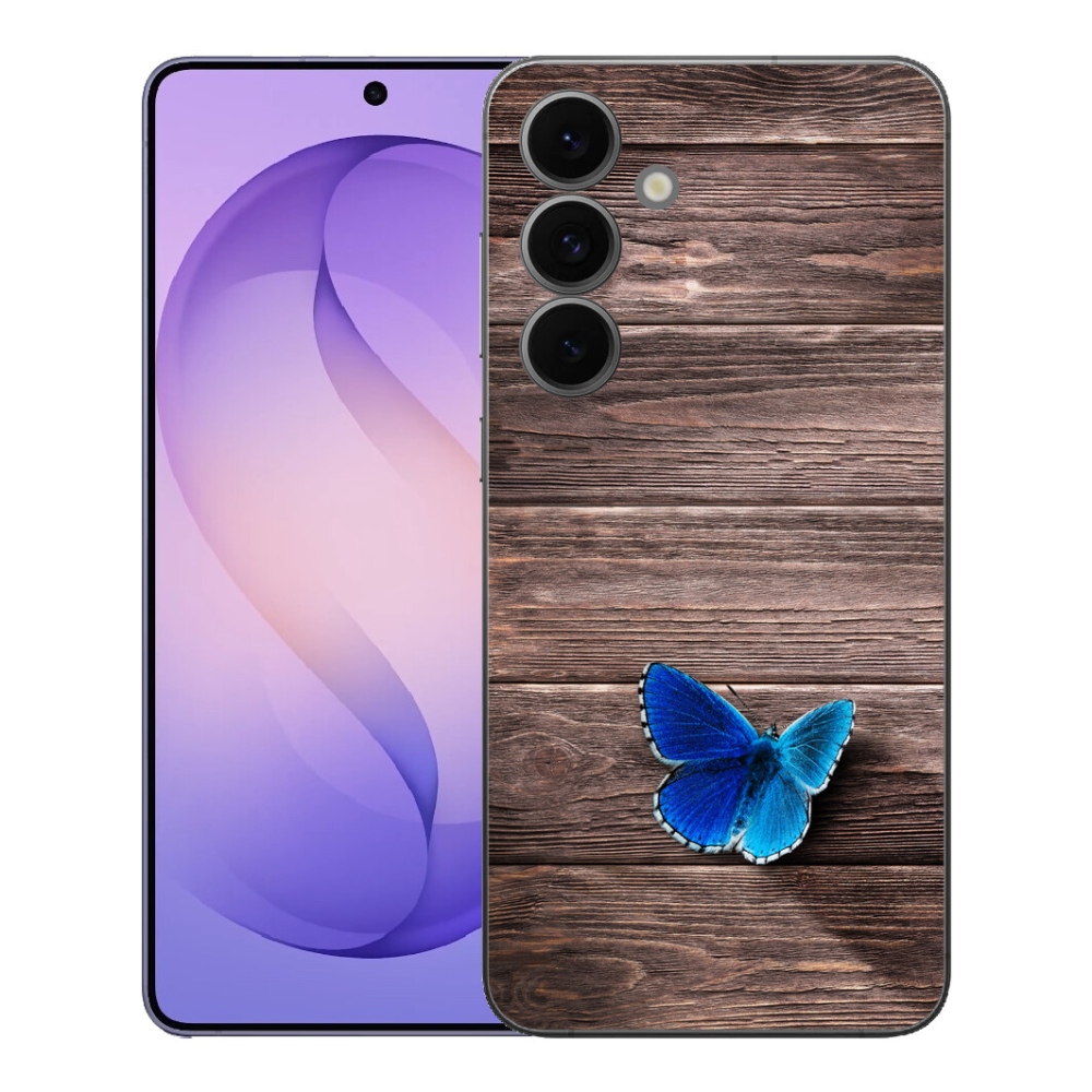 Gélový kryt mmCase na Samsung Galaxy S26 FE - modrý motýľ 1